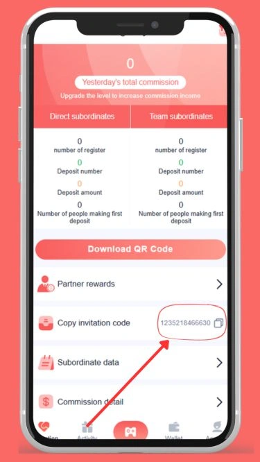 copy invite code